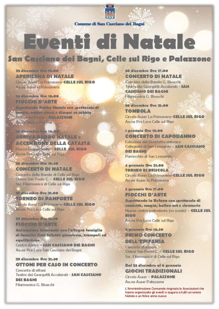 Programma Eventi Di Natale – San Casciano Dei Bagni